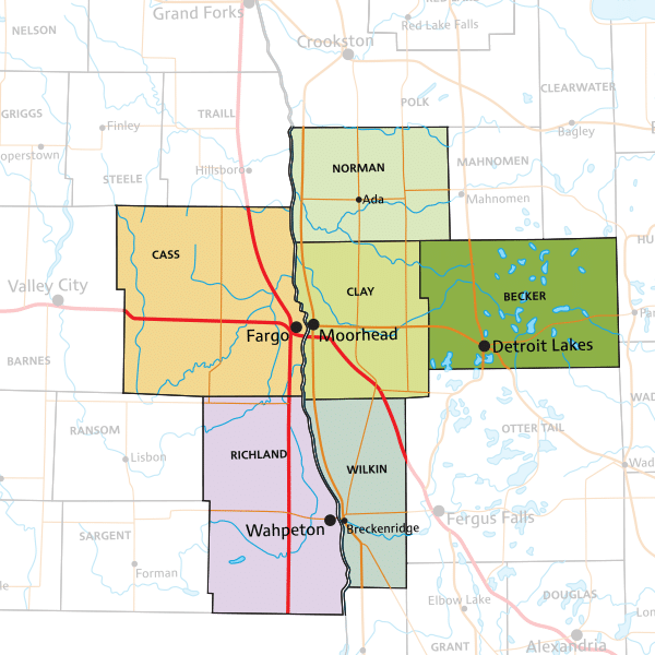 Map of all counties serviced by Signature Electrical Services LLC