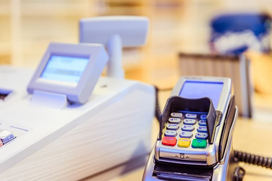 pos system at cash register